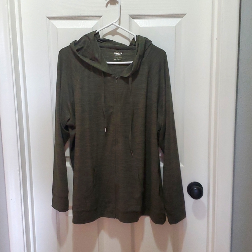 Hooded  zip-up sweatshirt